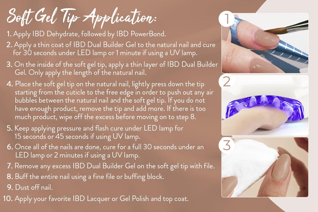 ibd - Soft Gel Dual Builder Gel - 3pcs Warm Nude, Cool Nude, Barely Nude .5oz