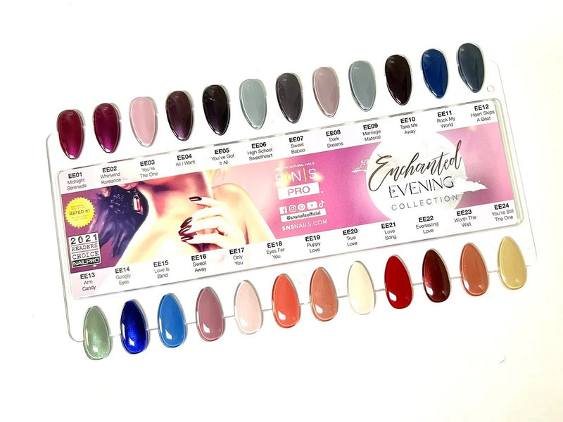 SNS Enchanted Evening Collection Color Swatches / Color Chart / Color Sample