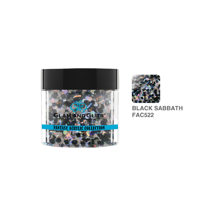 Glam & Glits - Fantasy Acrylic Powder - 522 BLACK SABBATH 1 oz