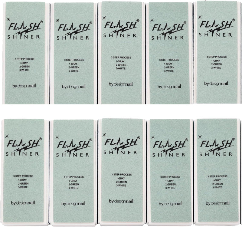 Flash Shiner - 3-Way Buffer Block for natural nail (10 pcs)