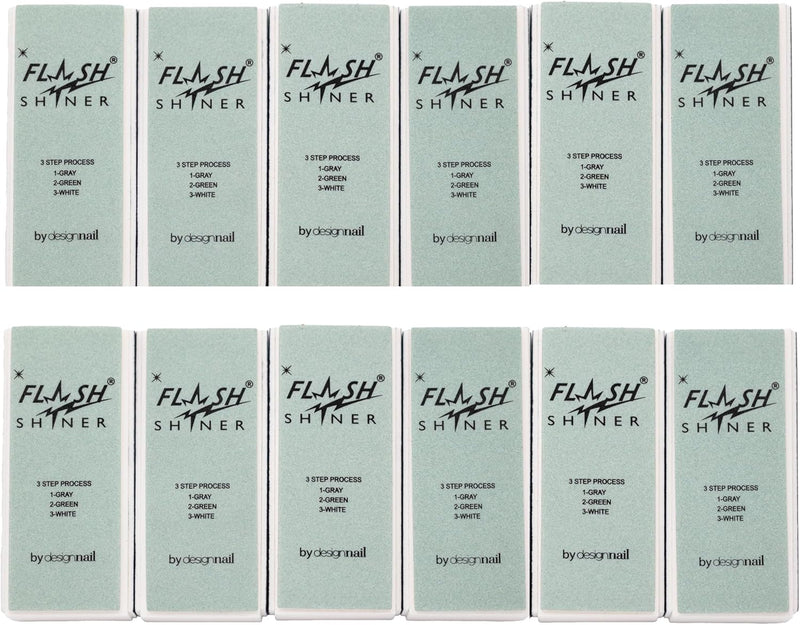 Flash Shiner - 3-Way Buffer Block for natural nail (12 pcs)