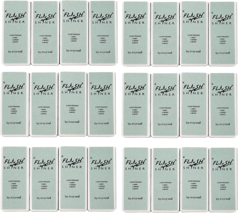 Flash Shiner - Bloque pulidor de 3 vías para uñas naturales (24 piezas)