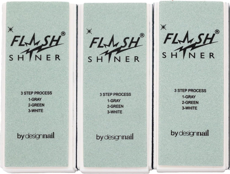 Flash Shiner - 3-Way Buffer Block for natural nail (3 pcs)