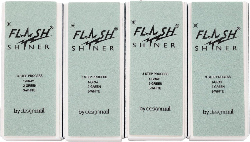 Flash Shiner - Bloque pulidor de 3 vías para uñas naturales (4 piezas)
