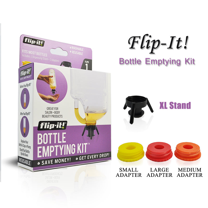 Flip-It! All In One Beauty Pack Dispenser Cap System - 4 Size Set No More Waste!