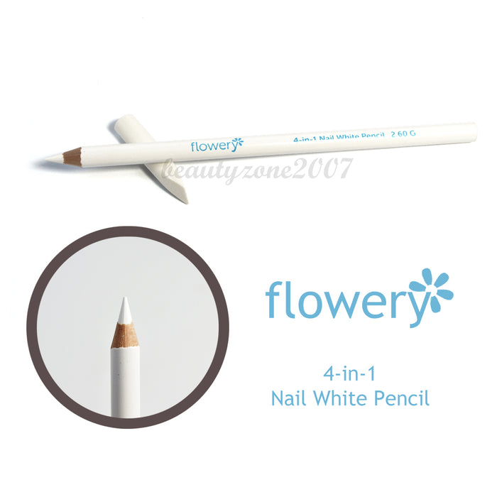 Flowery 🌺 4-in-1 White Pencil Cuticle/Prepper/Whitener/Cleaner