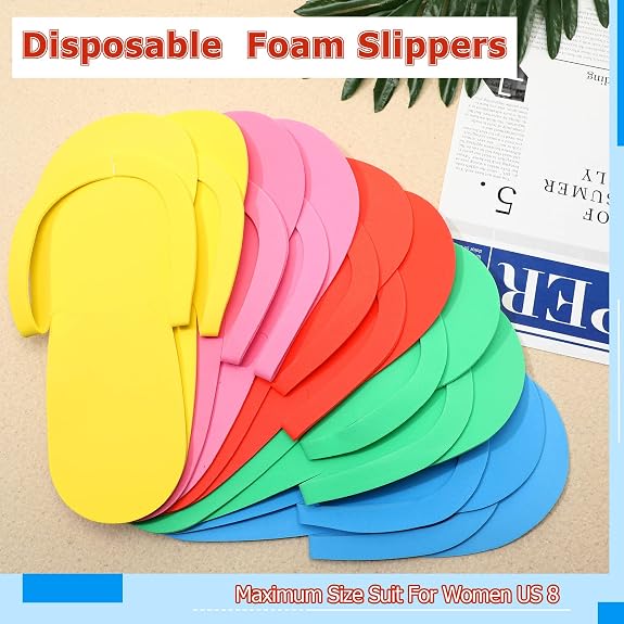 Pedicure Foam Disposable Slippers 100 pair Variety Color