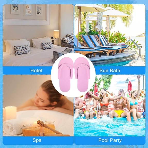 Pedicure Foam Disposable Slippers 100 pair Variety Color