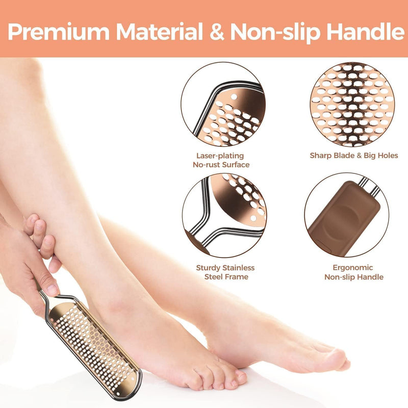 Foot File Foot Scrubber Pedicure - Callus Remover (Golden) (2 Pack)