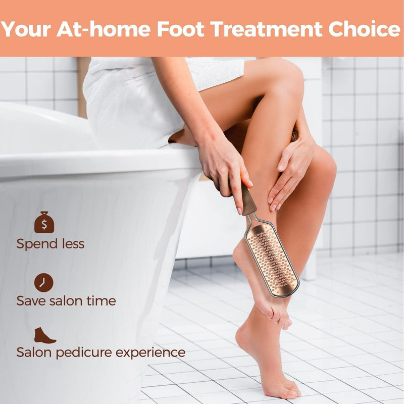 Foot File Foot Scrubber Pedicure - Callus Remover (Golden) (2 Pack)