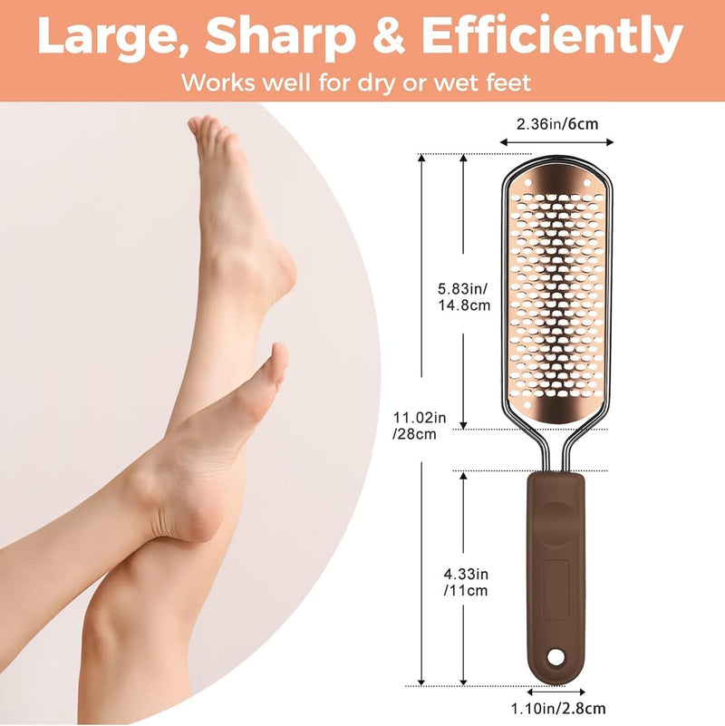Foot File Foot Scrubber Pedicure - Callus Remover (Golden) (2 Pack)