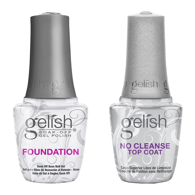 Gelish - No Cleanse Top Coat + Foundation Base Gel 0.5 oz