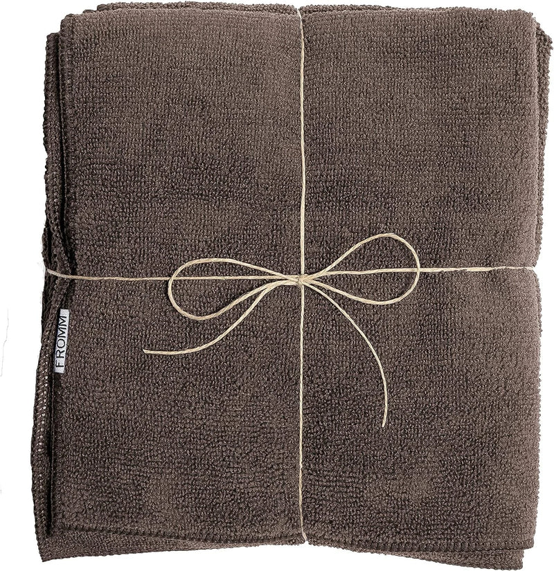 Fromm Softees Microfiber Salon Hair Towels 16" x 29" (Brown) 10 Count