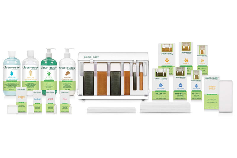 Clean + Easy - Kit completo de servicio profesional para spa de depilación con cera