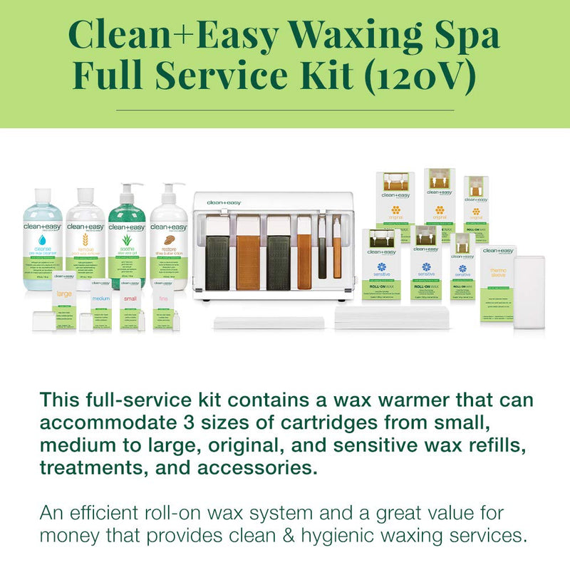 Clean + Easy - Kit completo de servicio profesional para spa de depilación con cera