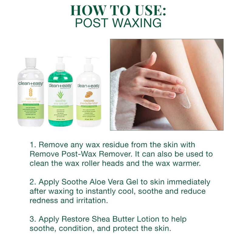 Clean + Easy - Kit completo de servicio profesional para spa de depilación con cera