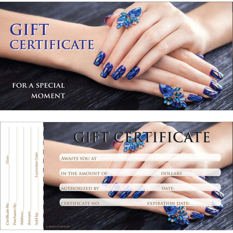Nail Salon Gift Certificate | Design GC122 (2 books)