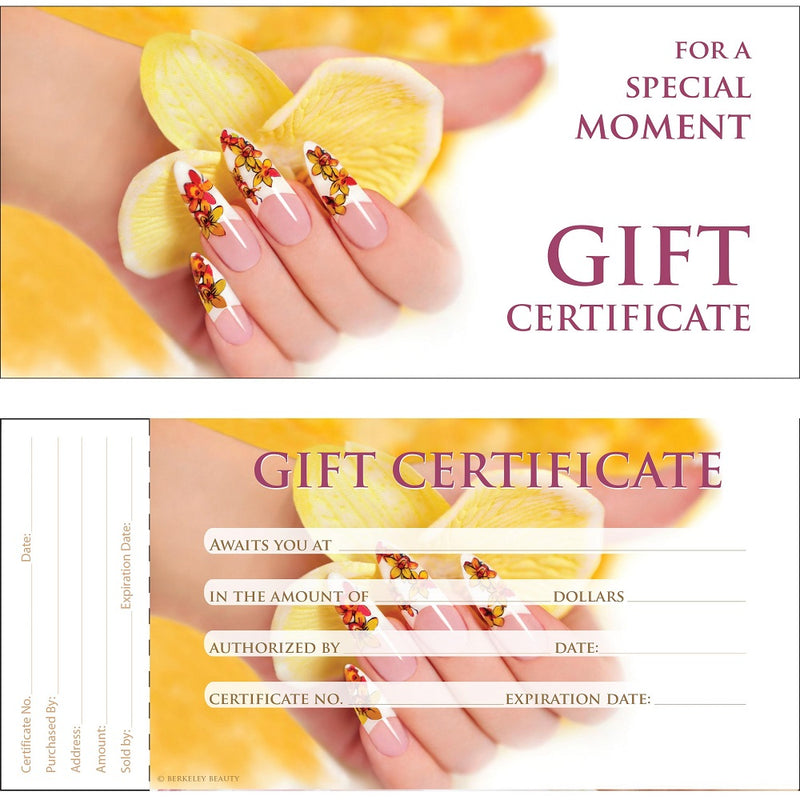Certificado de regalo para salón de uñas | Diseño GC127