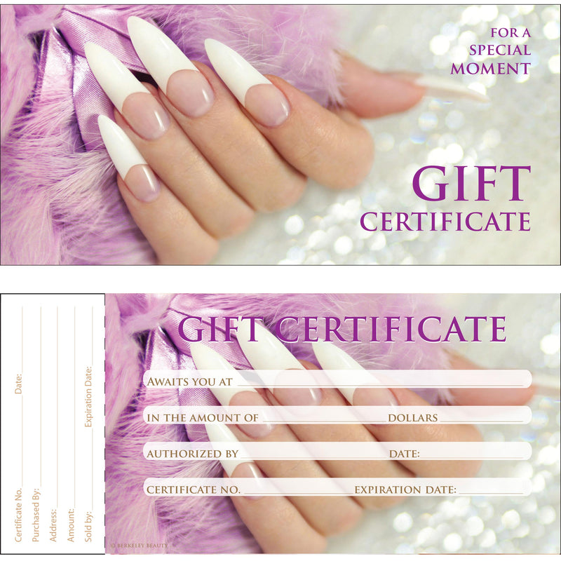 Certificado de regalo para salón de uñas | Diseño GC128 x 2 libros