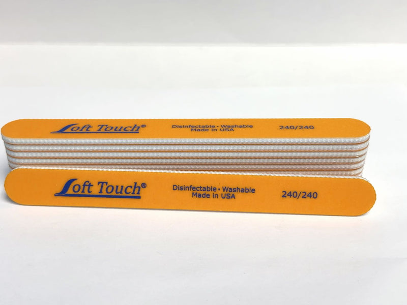 Soft Touch Nail File - (Orange Mylar) 240/240 (10 Pcs)