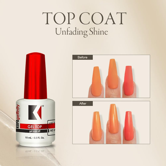 Kupa Gelfinity Gel TOP COAT No Wipe UV/LED Cure Soak Off 0.5oz