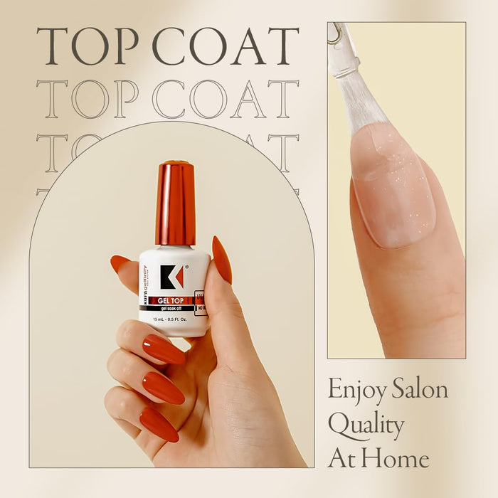 Kupa Gelfinity Gel TOP COAT No Wipe UV/LED Cure Soak Off 0.5oz