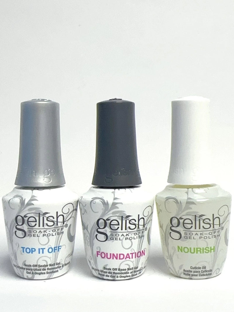 Gelish - Trio Essentials - Foundation + Nourish Oil + Top It Off