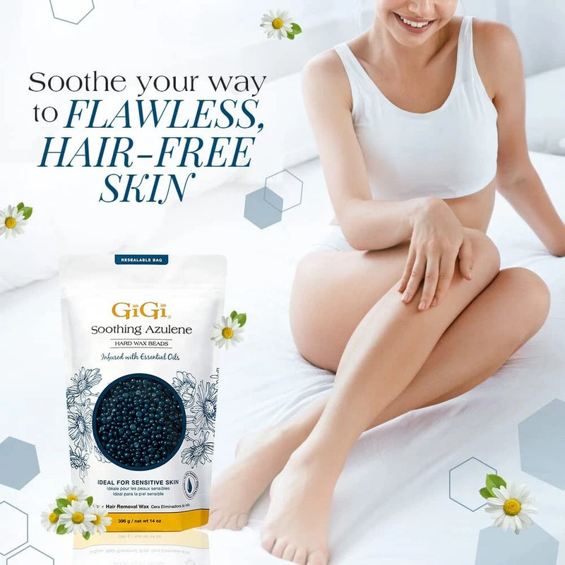 GiGi Hard Wax Beads -  Soothing Azulene Hard Wax Beads 14oz