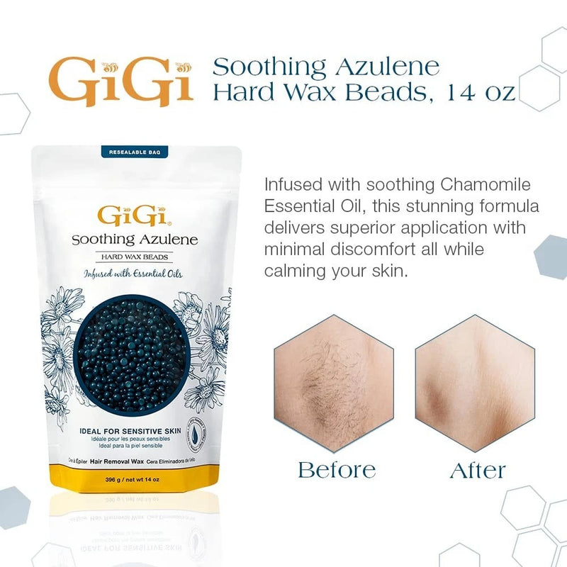 GiGi Hard Wax Beads -  Soothing Azulene Hard Wax Beads 14oz
