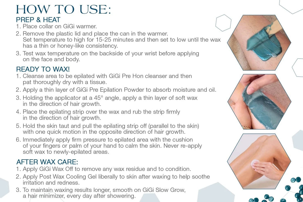 GiGi Hard Wax Beads -  Soothing Azulene Hard Wax Beads 14oz