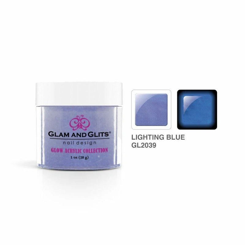 Glam & Glits - Glow Acrylic Powder - GL2039 Light Blue 1oz