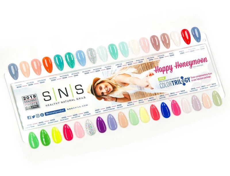 Muestras de color de la colección Happy Honeymoon de SNS / Tabla de colores / Muestra de color
