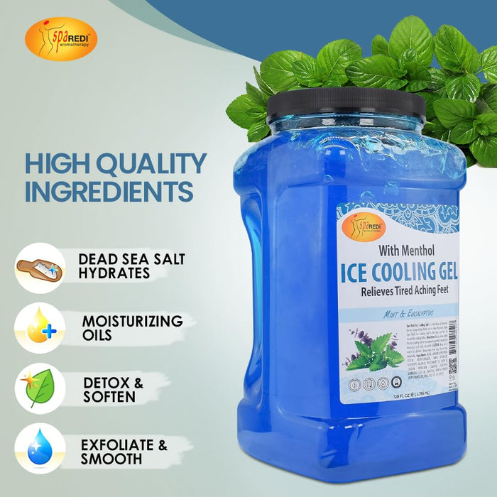 Spa Redi - Pedi Ice Cooling Gel - Mint & Eucalyptus 128 oz