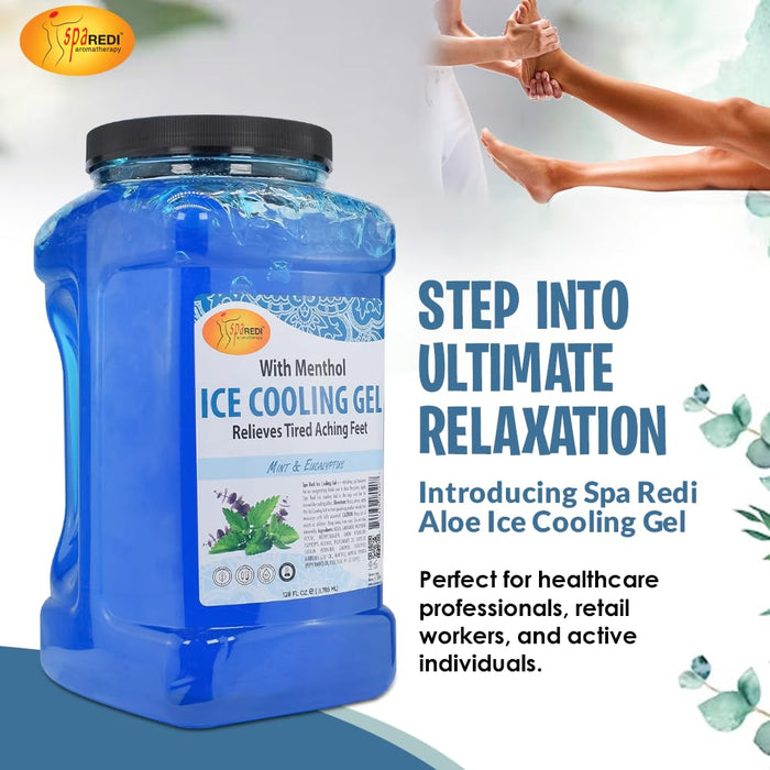 Spa Redi - Pedi Ice Cooling Gel - Mint & Eucalyptus 128 oz
