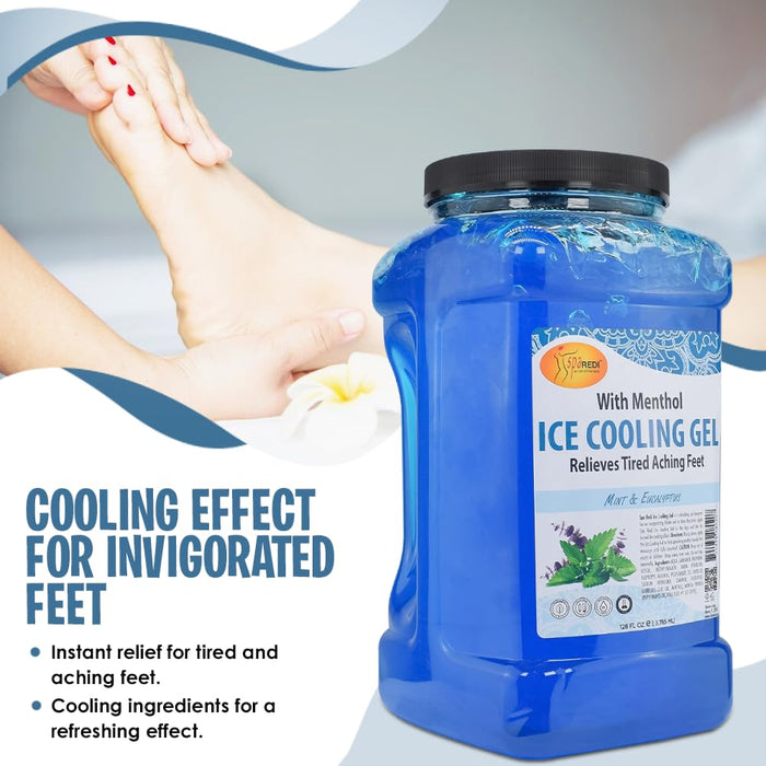 Spa Redi - Pedi Ice Cooling Gel - Mint & Eucalyptus 128 oz