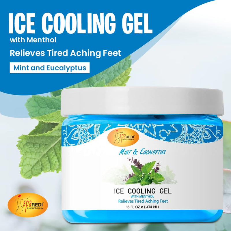 Spa Redi - Pedicure Massage Cooling Gel - Mint & Eucalyptus 16 oz