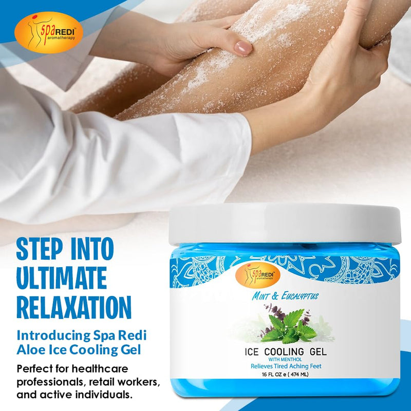 Spa Redi - Pedicure Massage Cooling Gel - Mint & Eucalyptus 16 oz