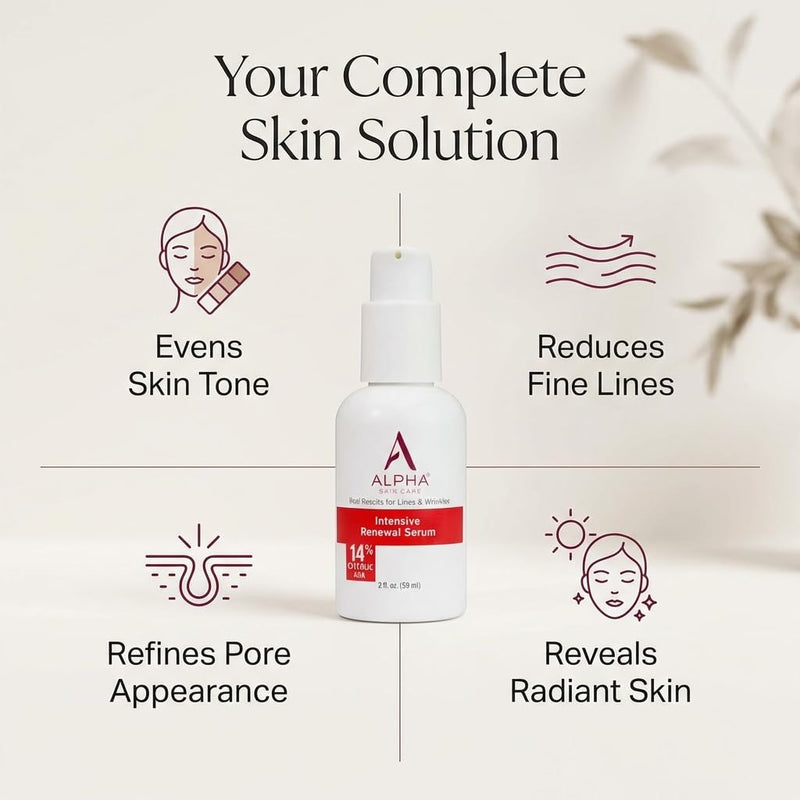 Alpha Skin Care - Suero de renovación intensiva Hydrox con 14 % de ácido glicólico AHA, 59 ml