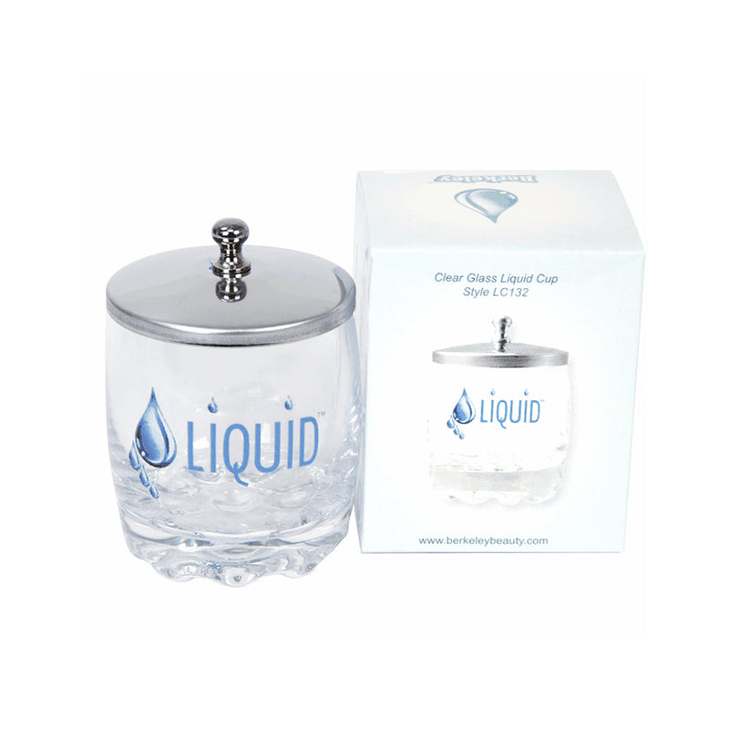 Liquid Cup Clear Glass with Lid #LC132