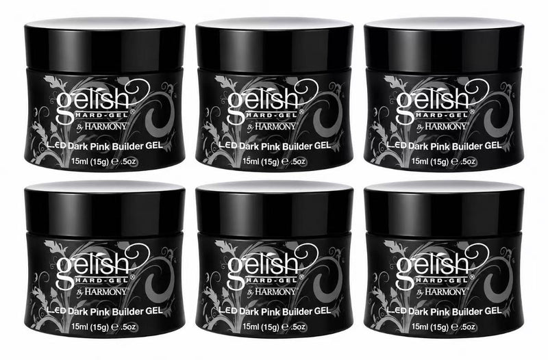 Gelish - LED Hard Builder - Dark Pink 0.5 oz (6 Pack)