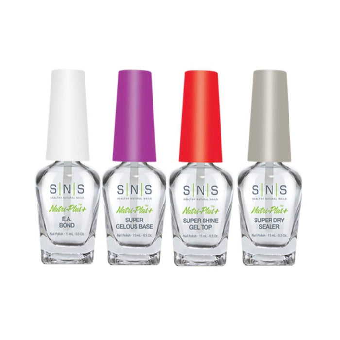 SNS Liquid Set 4/0.5oz - EA Bond, GELOUS Base, Sealer Dry, Gel Top