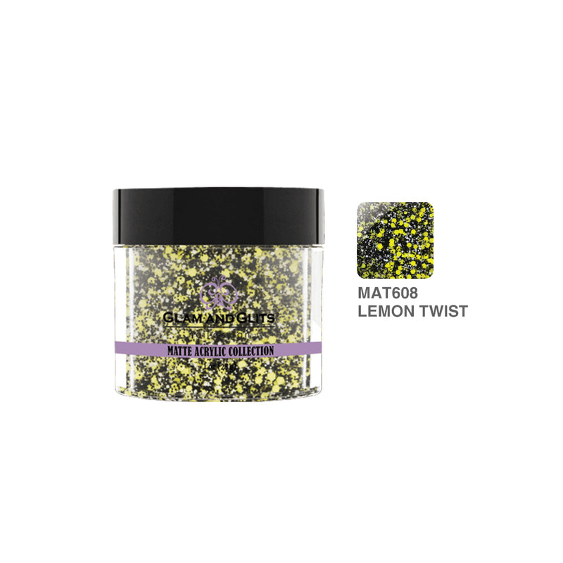 Glam & Glits - Matte Acrylic Powder - 608 Lemon Twist 1 oz