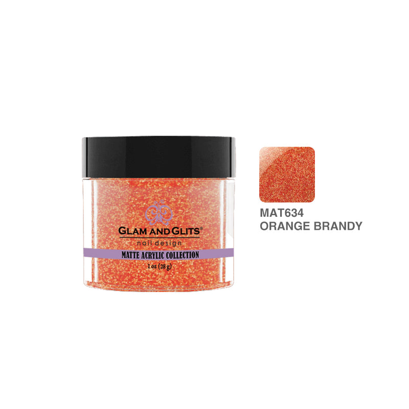 Glam & Glits - Matte Acrylic Powder - 634 Orange Brandy 1 oz