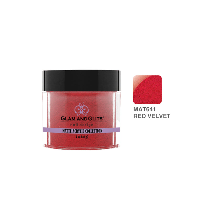 Glam & Glits - Polvo acrílico mate - 641 Rojo Terciopelo 28 g