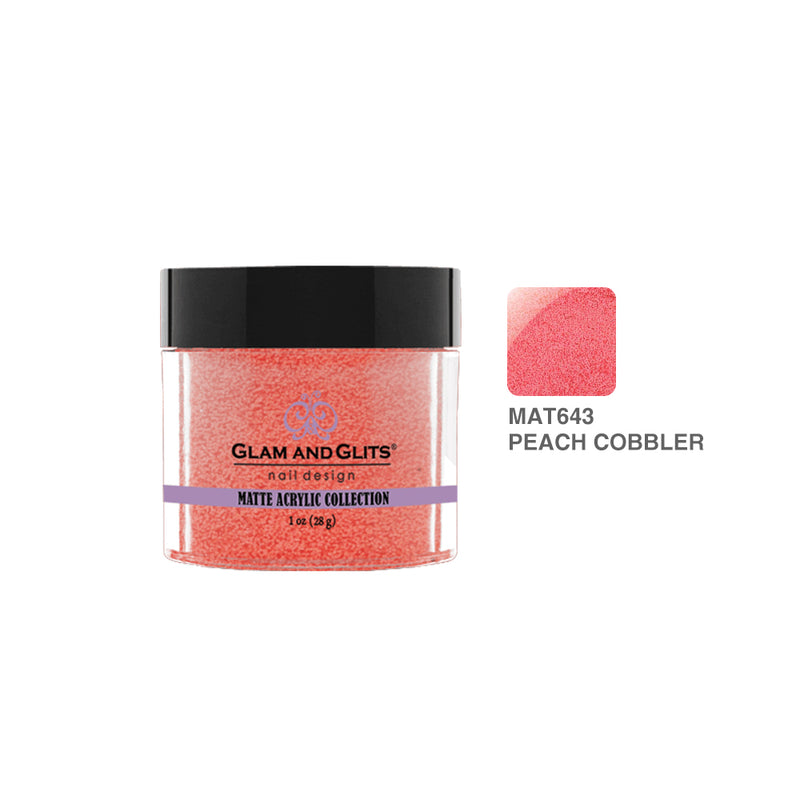 Glam & Glits - Matte Acrylic Powder - 643 Peach Cobbler 1 oz