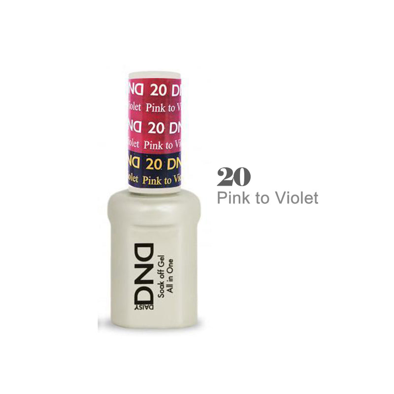 Esmalte de uñas en gel DND Mood - #20 Rosa a Violeta 0.5 oz