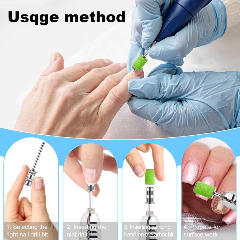 Silver Mandrel Bit For Electric Nail File Acrylic UV Gel 3/32"(6 pcs)