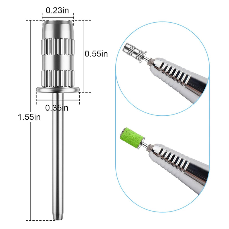 Silver Mandrel Bit For Electric Nail File Acrylic UV Gel 3/32"(6 pcs)