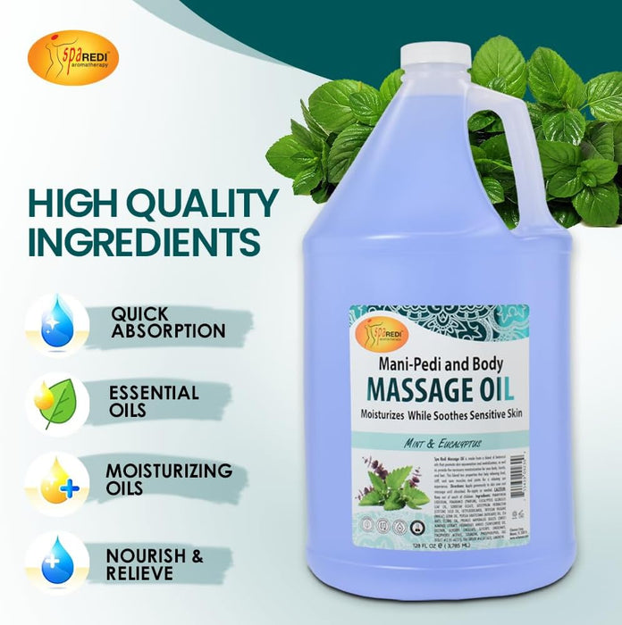 Spa Redi - Massage Oil - Mint & Eucalyptus 128 oz