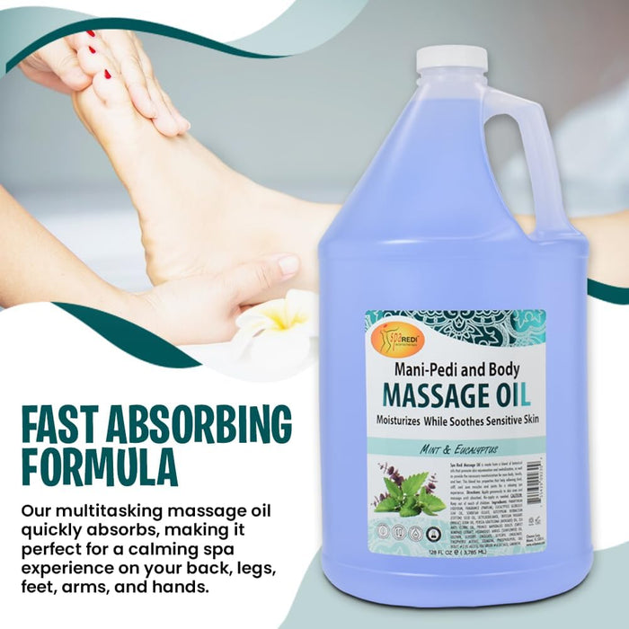 Spa Redi - Massage Oil - Mint & Eucalyptus 128 oz